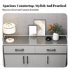 3-Door Entryway Sideboard with Drawers Modern Design Footwear Organizer Large Capacity Wide Countertop for Homeowners, Hallway