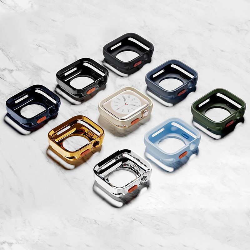 Soft TPU Shockproof Bumper Cover For Apple Watch 40mm 41mm 44mm 45mm 49mm Full-scale Anti-drop Case For iwatch 9 8 7 6 5 4