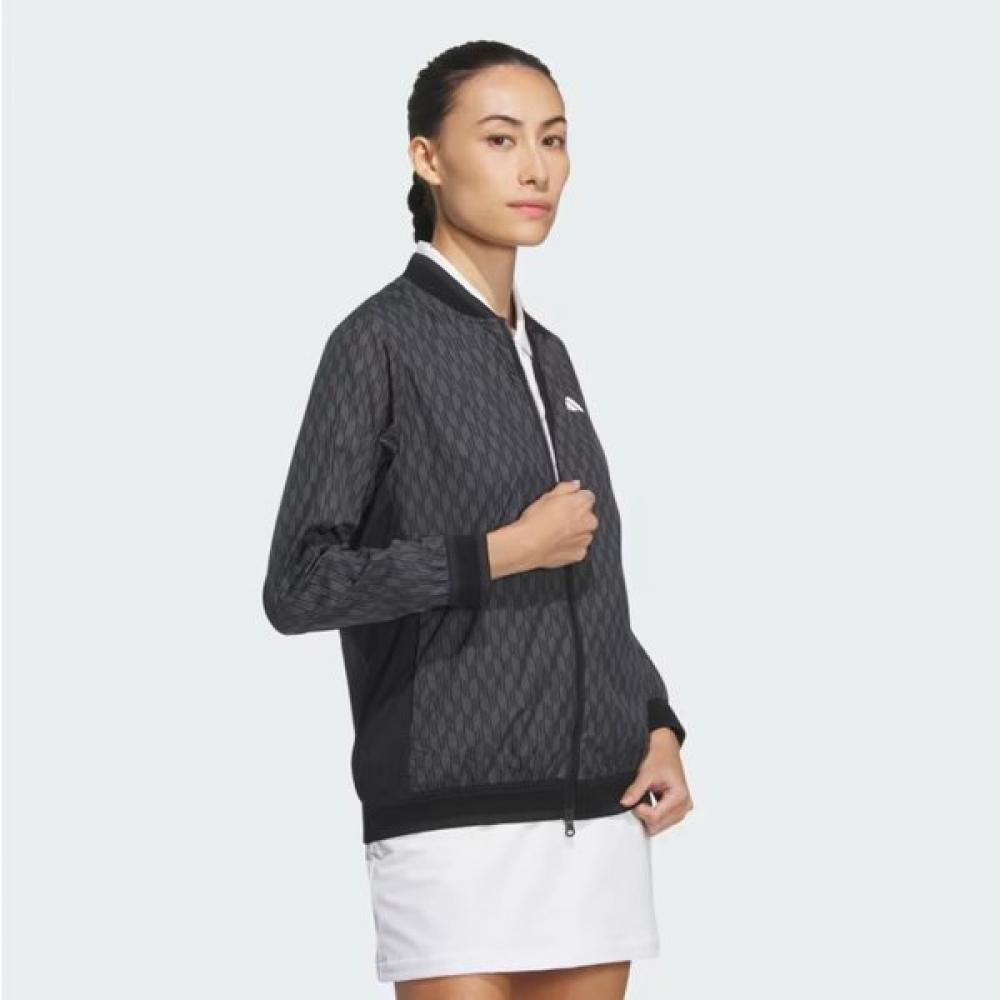Adidas Golf 24 YearS Women S Lightweight Printed Woven Jacket In6583 Black
