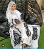 Wedding Moroccan Georgette Farasha Ramzan Dress Abaya Dubai Kaftan White Fance