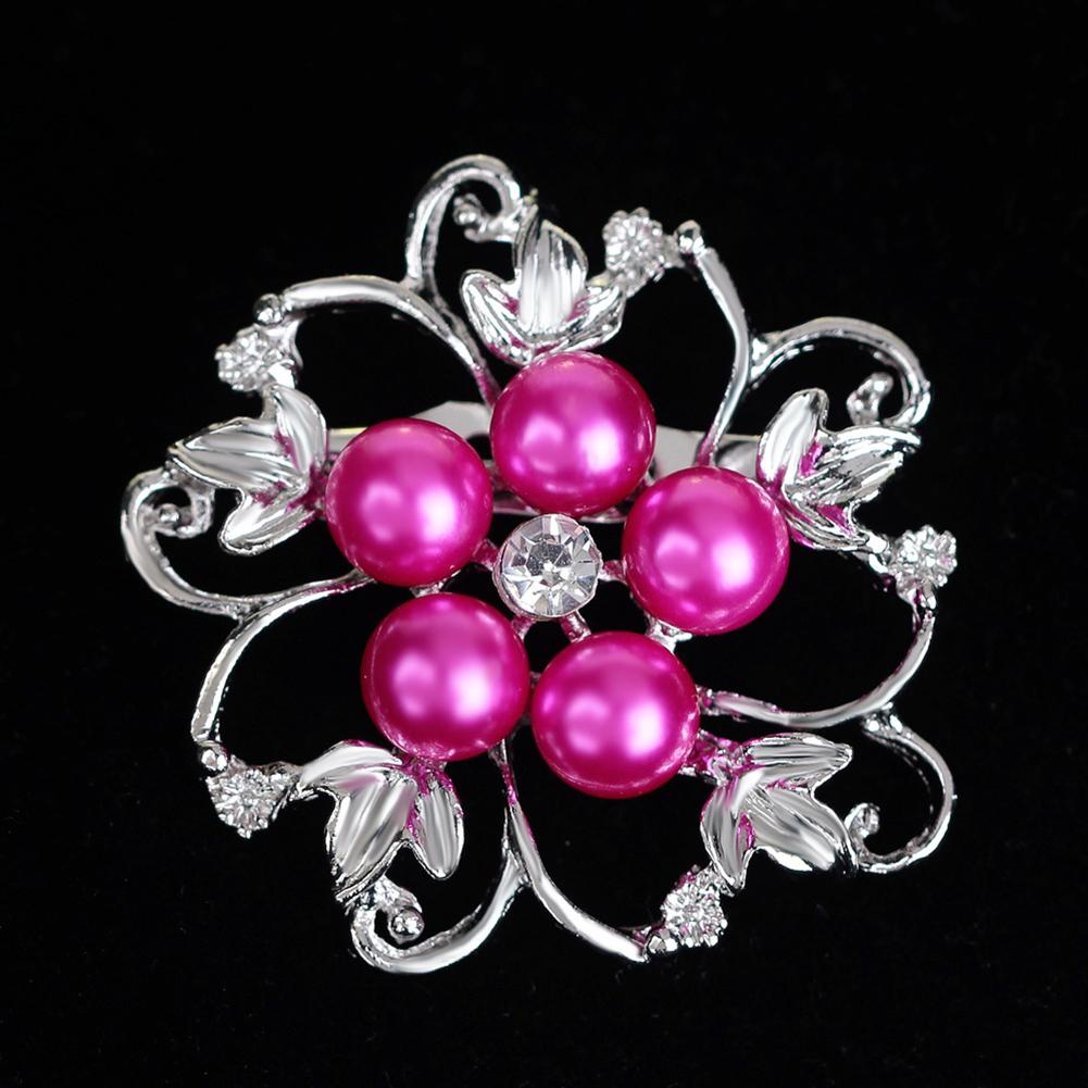 Fashion Alloy Crystal Pearl Bead Inlay Brooch