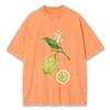 Retro Lemon Printing Washed T-Shirt Womens Cotton T Shirts C
