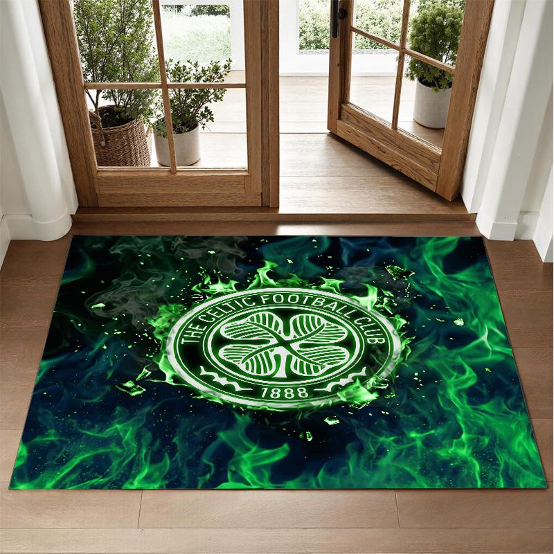 Celtic FC Design Crystal Velvet Rug Soft Decorative Mat for Bedroom Entrance