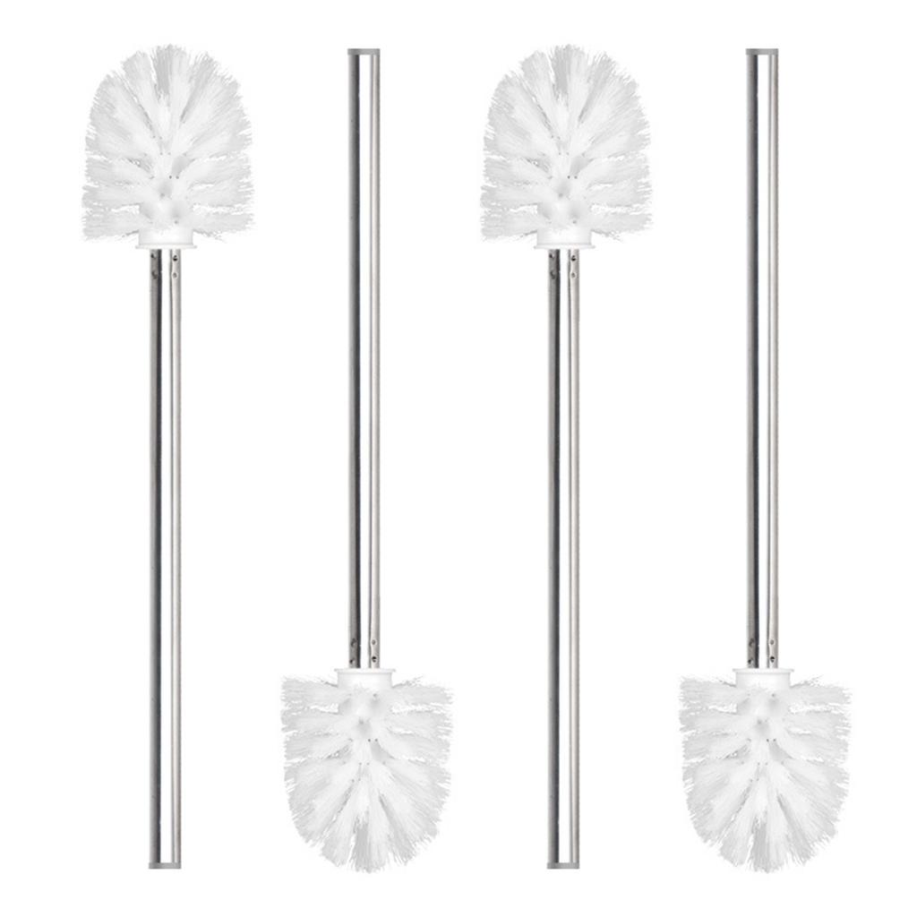 4Pcs Stainless Steel Handle Toilet Brush Bathroom Toilet Cleaning Replacement Brush Toilet Bowl Cleaner Tool Enduring