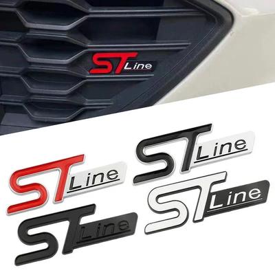 Для Логотипа ST LINE Эмблема Значок Решетки Радиатора Наклейки Наклейки Задней Крышки Багажника Автомобиля Focus Kuga Fiesta Mondeo ESCAPE Ecoboost