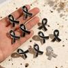 Awareness Black Ribbon Pin Melanoma Cancer Skin Cancer Funerals Memorial Pin Vintage Breast Cancer Funeral Ribbon Badge Brooch