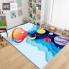 Cartoon Space Rocket Carpet For Children Room 3D Floor Mat Soft Rectangle Mat Bedroom Rug For Boys Girls Kids