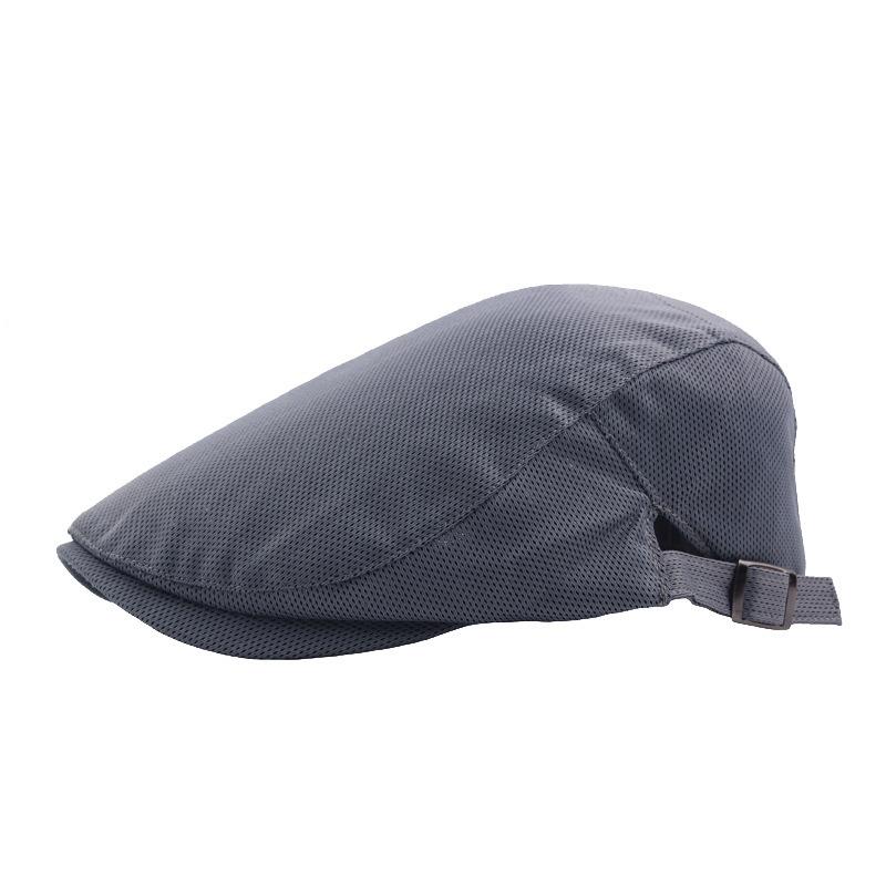 Mesh hat summer men's solid color cap women's beret outdoor sunshade sunscreen breathable thin cool hat