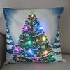 Christmas Light LED   Decoration 45x45cm Santa  Sled Village Color Ball Sofa Seat Pillow Sleeve  Cases