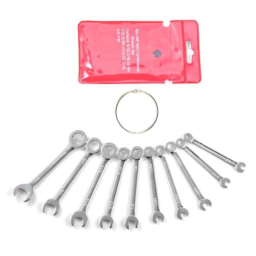LEONTOOL Mini Spanner Set, Ultra-Thin, Thin Combination Wrench Set, 10-Piece Set, 5/32", 3/16", 13/64", 7/32", 15/64", 1/4", 9/32", 5/16", 3/8", 7/16