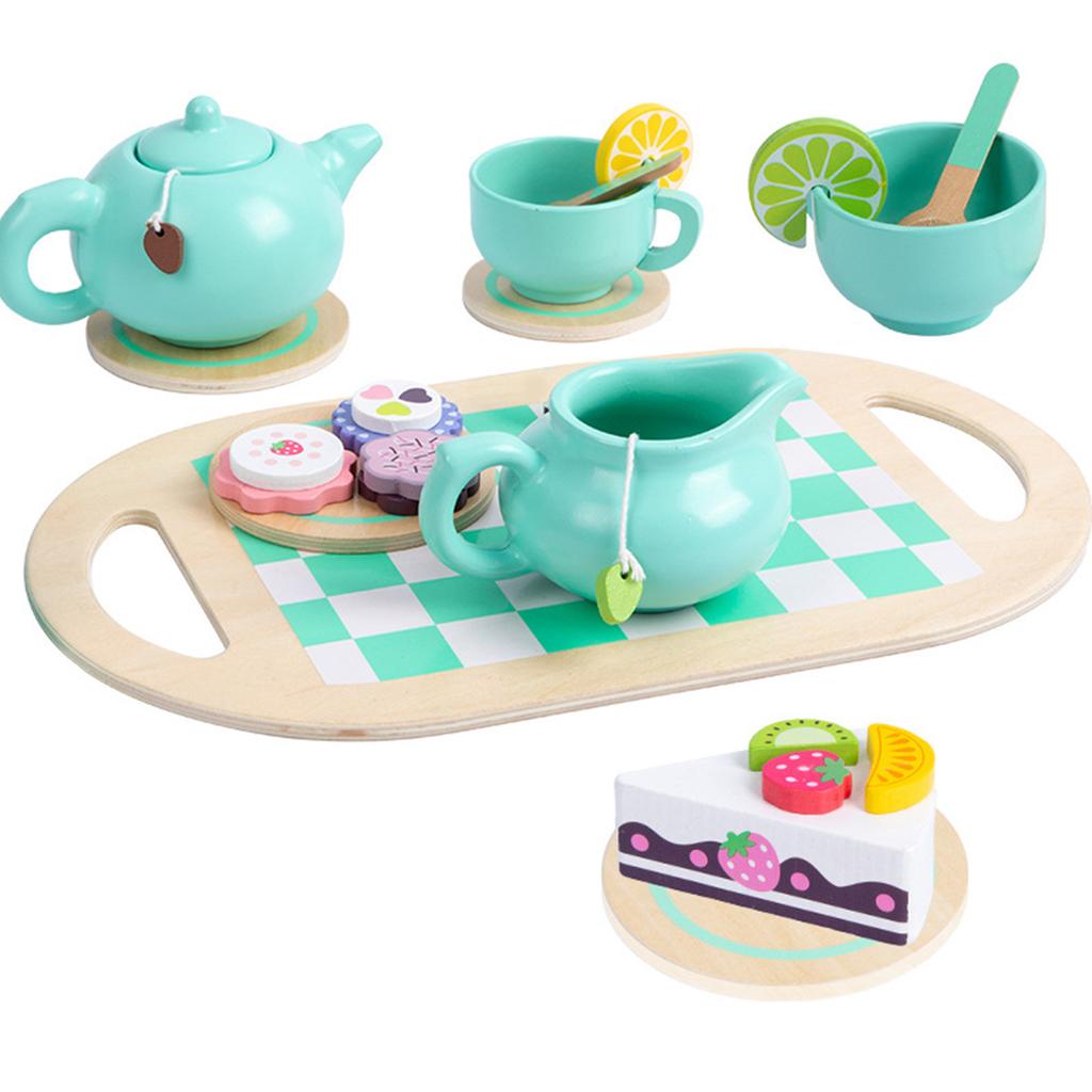 Wooden Children's Simulated Home, Desserts, Cakes , Tea Pots, Cups, Tea Sets, Kitchen Toys