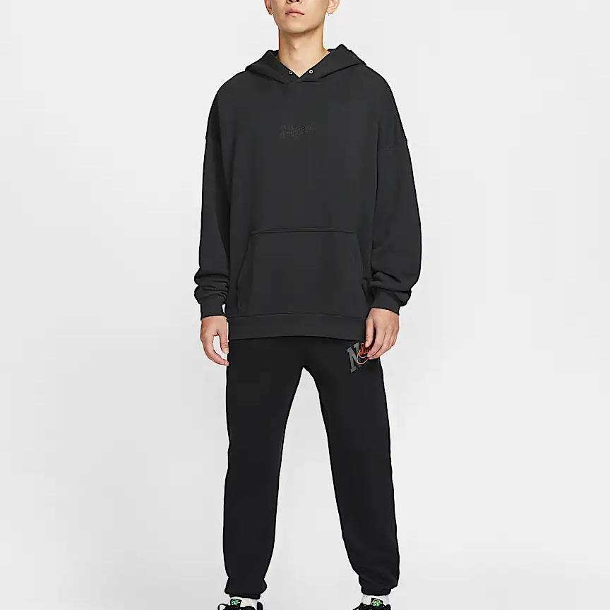 Nike Однотонное удобное худи-пуловер с длинным рукавом для мужчин, черное HV4722045