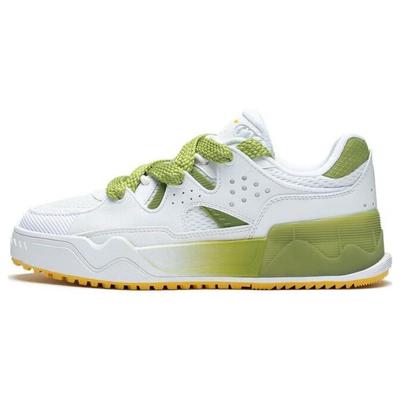 Кроссовки для скейтбординга Li Ning CF Su Series Flash Star 2.0, прочные и легкие, с низким верхом, женские, белые и зеленые, AGLT088-3