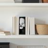 Halloween Skull Bookend Bookshelves Decoration Spooky Gothic Skull Figurine Home Office Desktop Book Stopper Ornament
