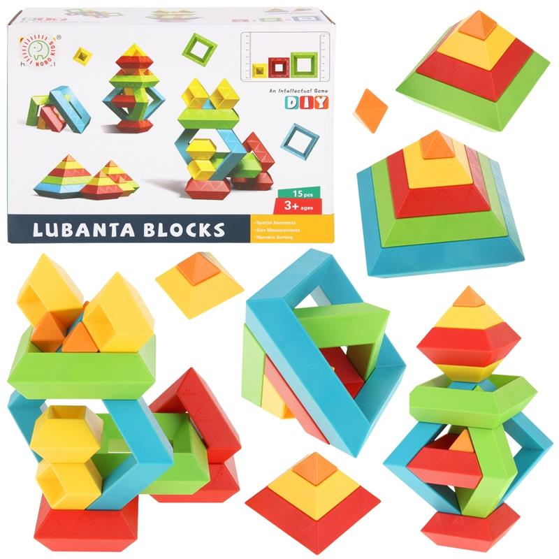 Lubanta Creative Construction Blocks Spatial Geometric Figures 15 pcs.