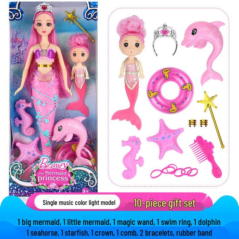 Набор кукол «Принцесса-русалка» для ролевых игр со светом и музыкой – Идеальный подарок на день рождения для девочек