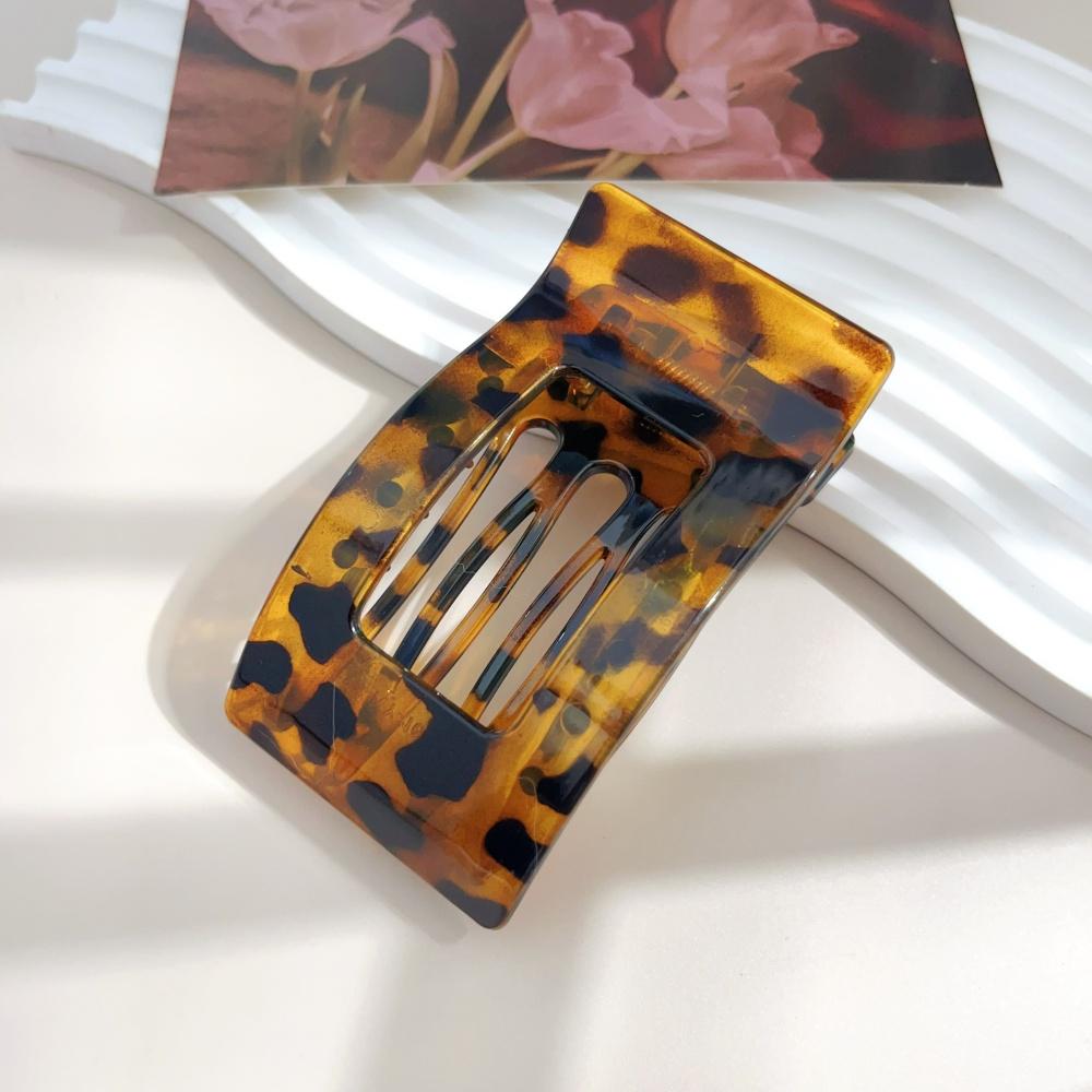 Большие французские плоские заколки для волос для женщин, девушек, матовые леопардовые прямоугольные зажимы-уточки, аксессуары для укладки густых и тонких волос, новые
