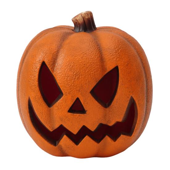 Halloween Pumpkin Lantern Light Up Pumpkin Ornament with Spooky Curved Face for Halloween Party Indoor Outdoor Decor