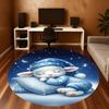 1PC Cute lamb sleeping Round Chair mat Area Rug - Non-Slip, Floor Mat for Office, Bedroom, home decor Christmas Gift c0528049