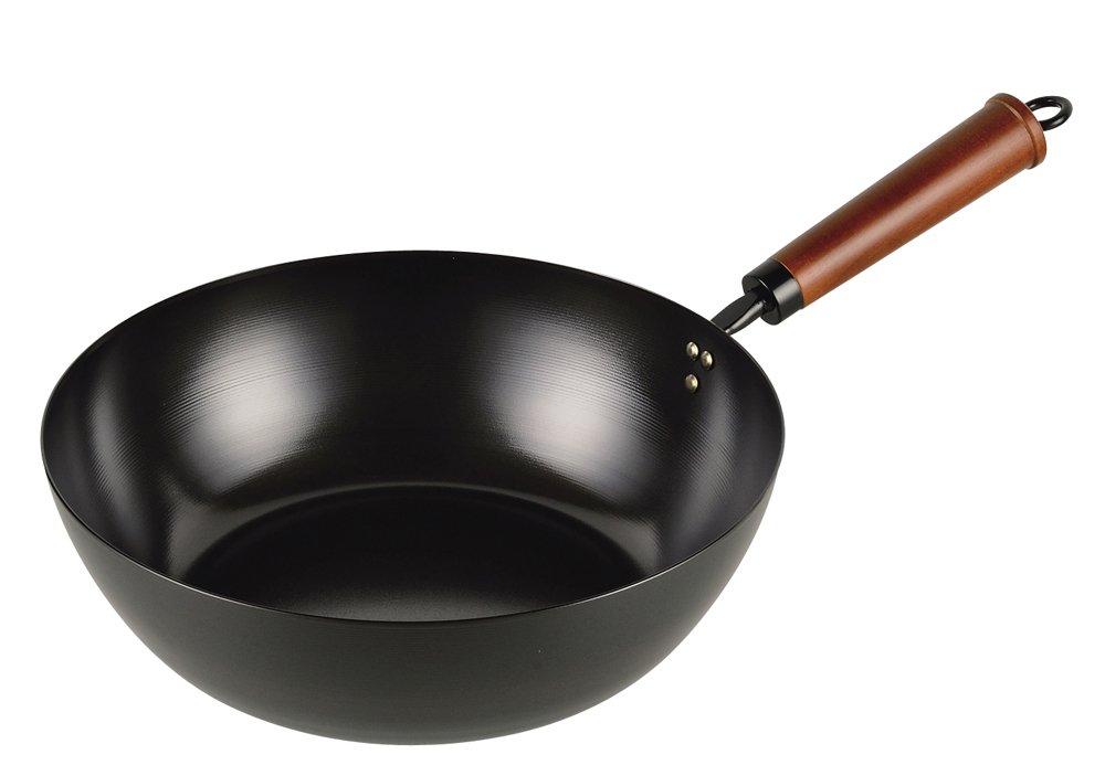 Pearl Metal Iron Pot 28cm Deep Frying Pan IH Compatible Iron Workshop Stir-Fry HB-2976