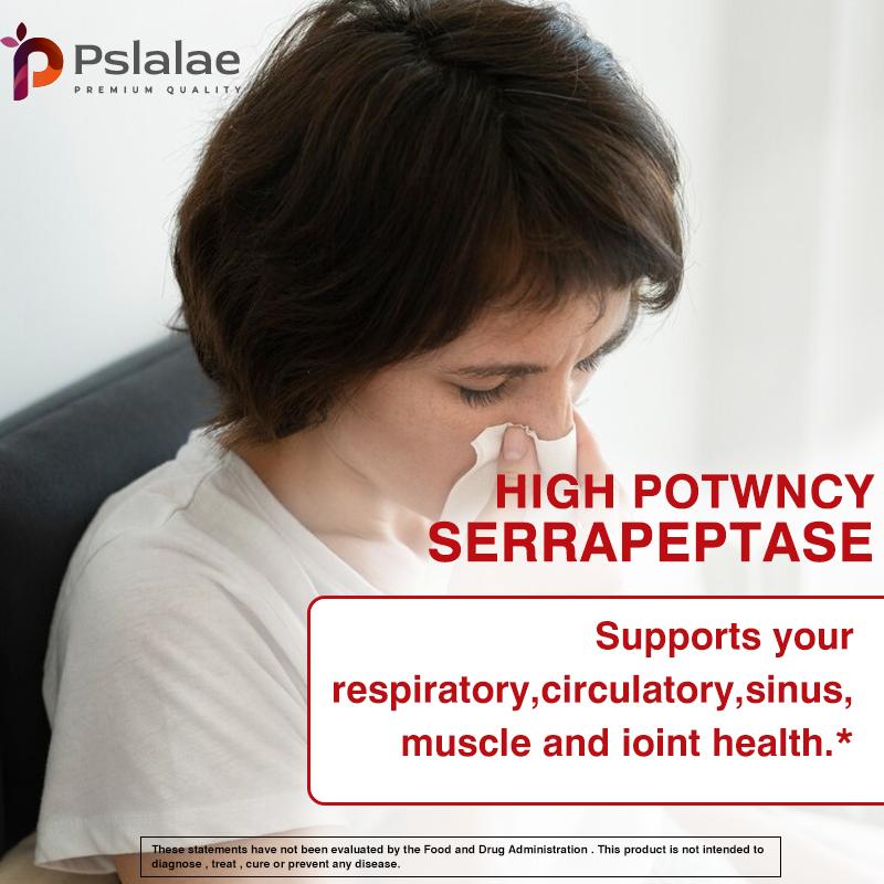 Pslalae Экстракт сериновой пептидазы, 120 000 SPU на порцию, подходит для здоровья пазух, дыхательной системы и суставов.