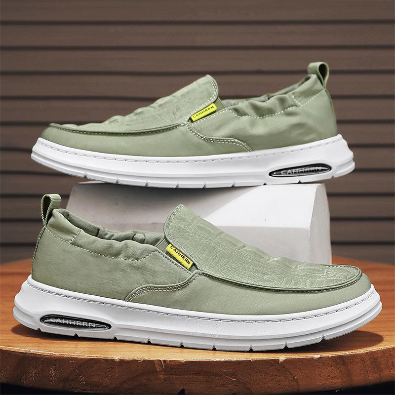 2024 new Japanese umbrella cloth shoes men's thin sewn sole breathable canvas shoes one pedal soft sole Doudou shoes men