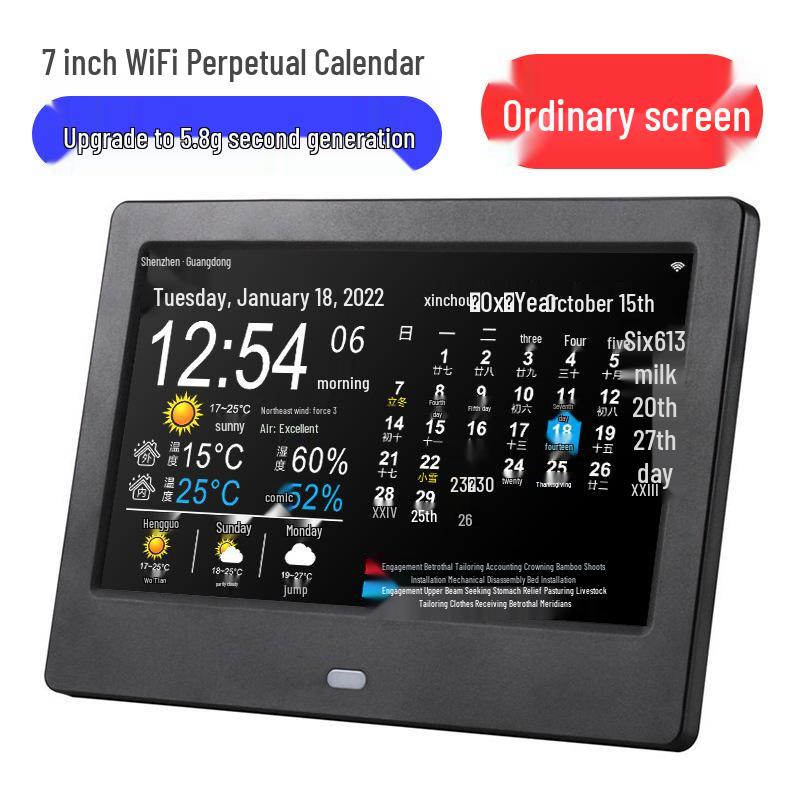 Умный погодный и лунный календарь 5,8G WiFi с дисплеем температуры и зеркалированием экрана смартфона, 13-15 дюймов