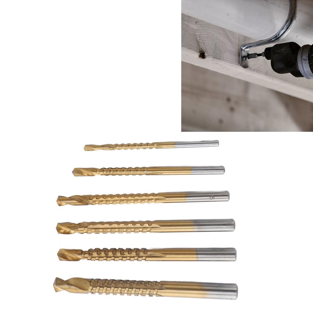 6 Pcs  Drill Bit 3 4  6 6. 8mm Serrated Side Saw Drill Bits for Wood PVC Plastic Board Groovi