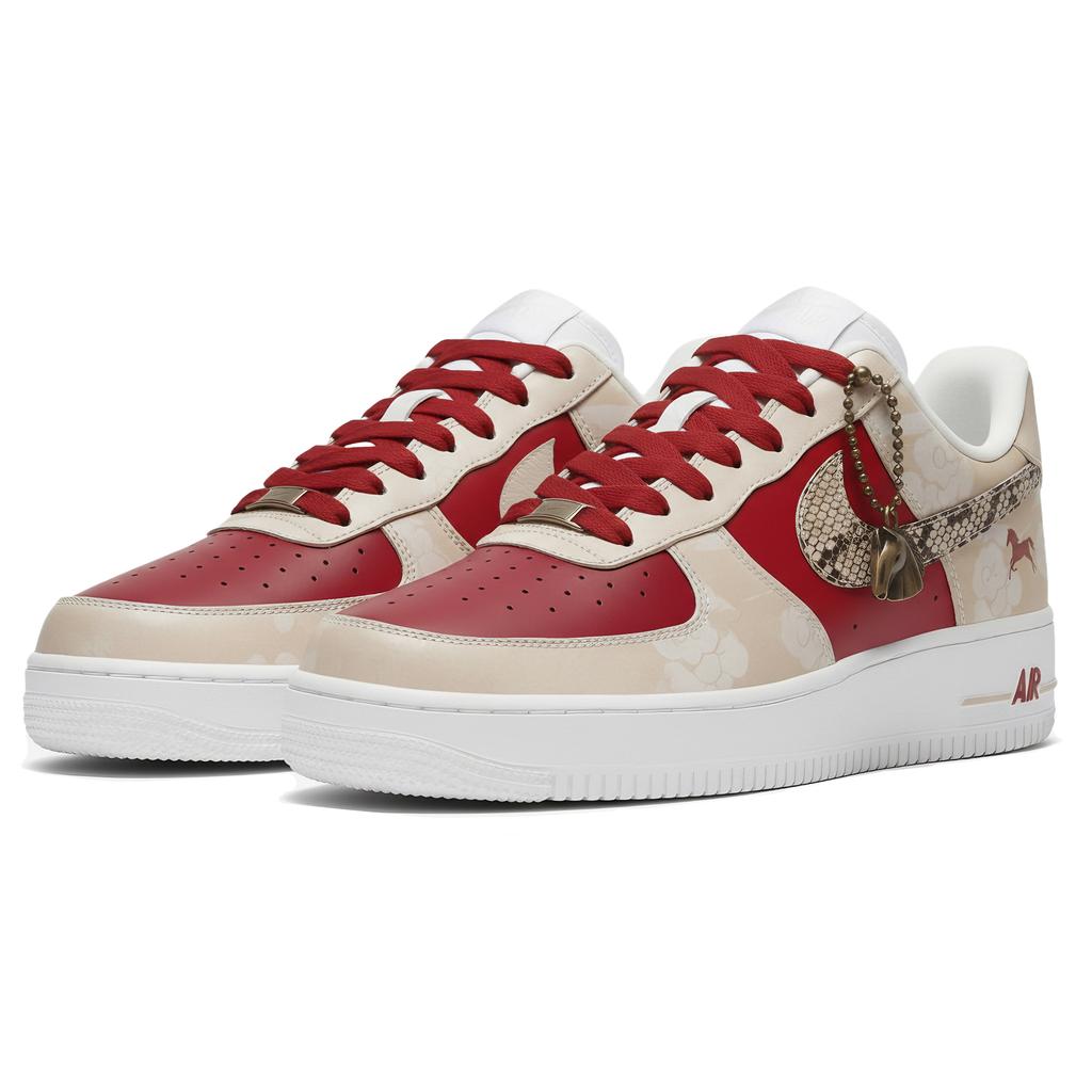 Nike Air Force 1 'Панда Кожа, Sanci Laboratory, Год Лошади, Красный Гребень Тень Обувь Нескользящая Кожа DV0788-001(Команда-)-Случайные упаковочные пакеты