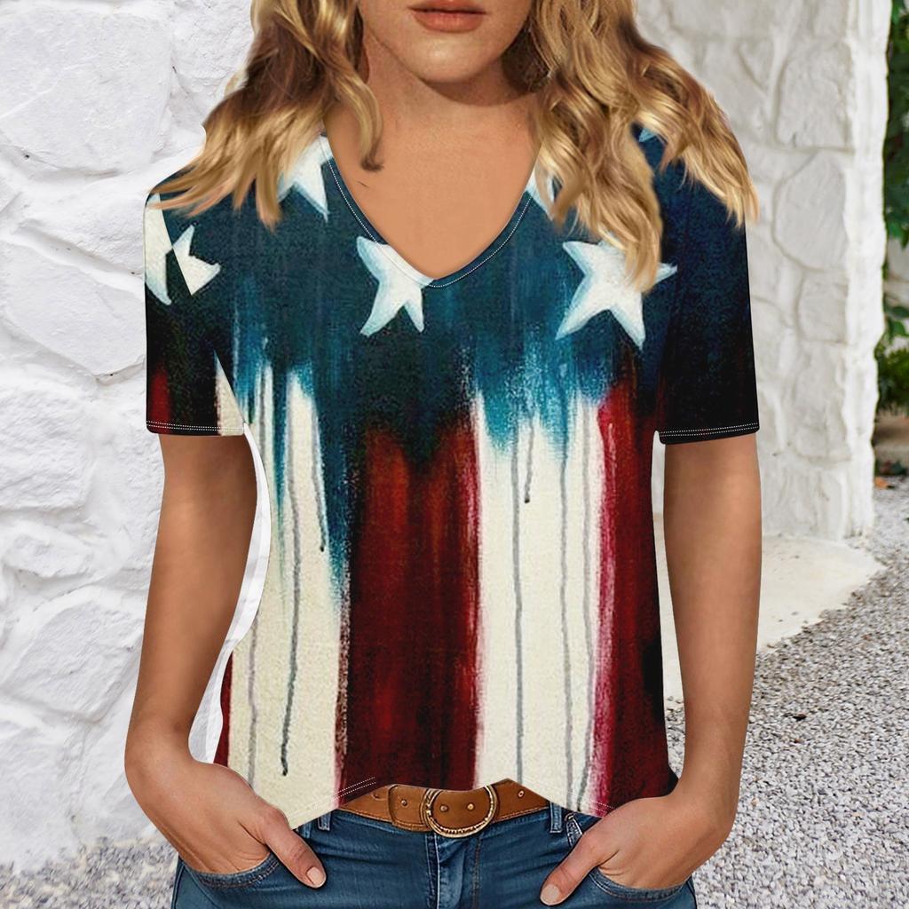 T Shirts Short Sleeve V Neck Tees For Women Fashion Tops Trendy Lightweight Soft Casual Summer Top