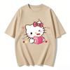 2026 Summer Hello Kitty Cartoon Printed Short Sleeve Pure Cotton Tshirt Womens Tees Parentchild Outfit Classic Fashion Tops