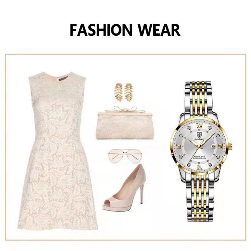 POEDAGAR Casual Wrist Watch For Women Luxury Waterproof Luminous Date Ladies Watch Stainless Steel Quartz Watch reloj