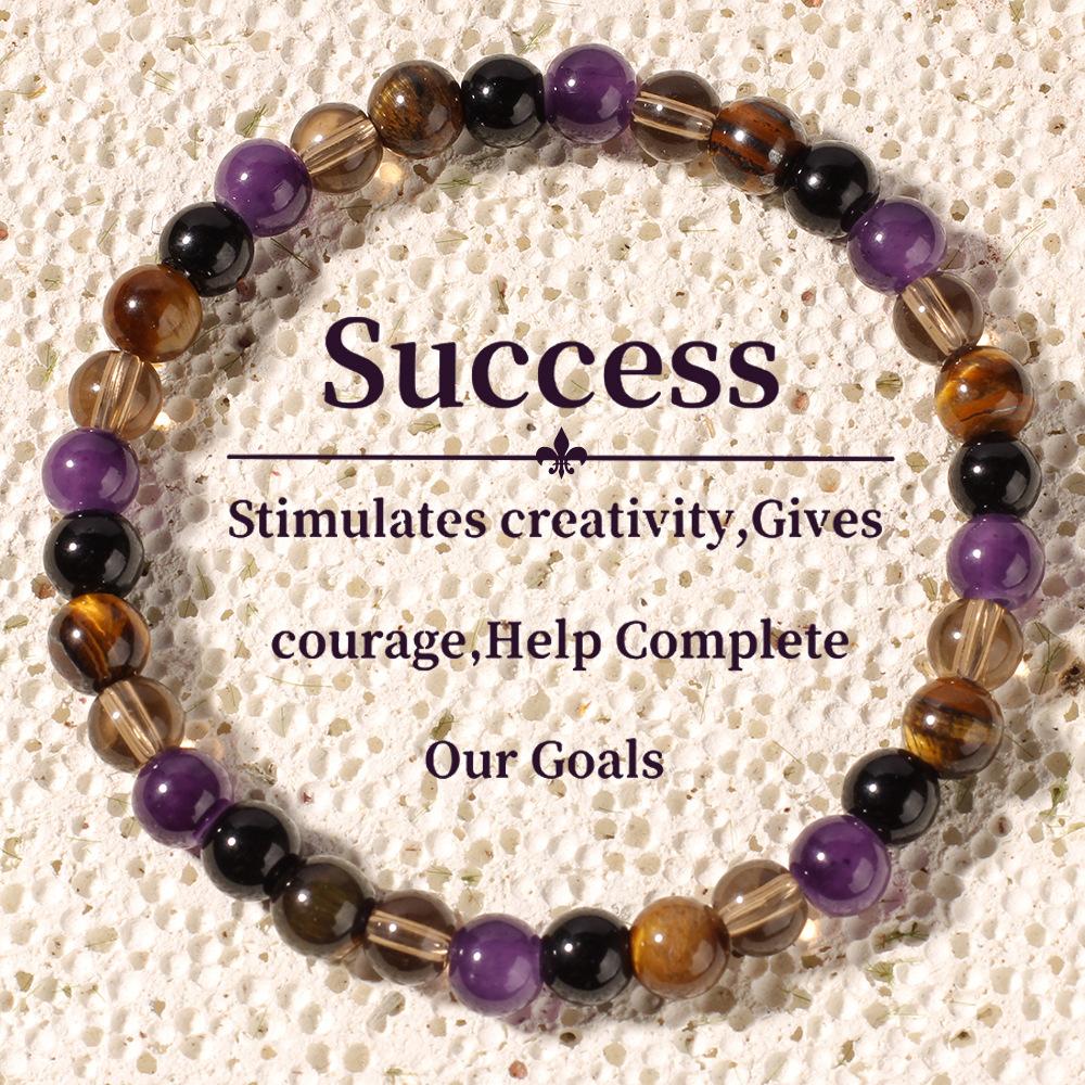 Браслет высокого качества, камень тигровый глаз, чайный кристалл, аметист, обсидиан, браслет, благословение, подарок для семьи