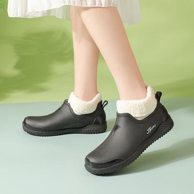 Классические черные резиновые сапоги из ПВХ для холодной погоды, прочная подошва, модные резиновые сапоги для женщин