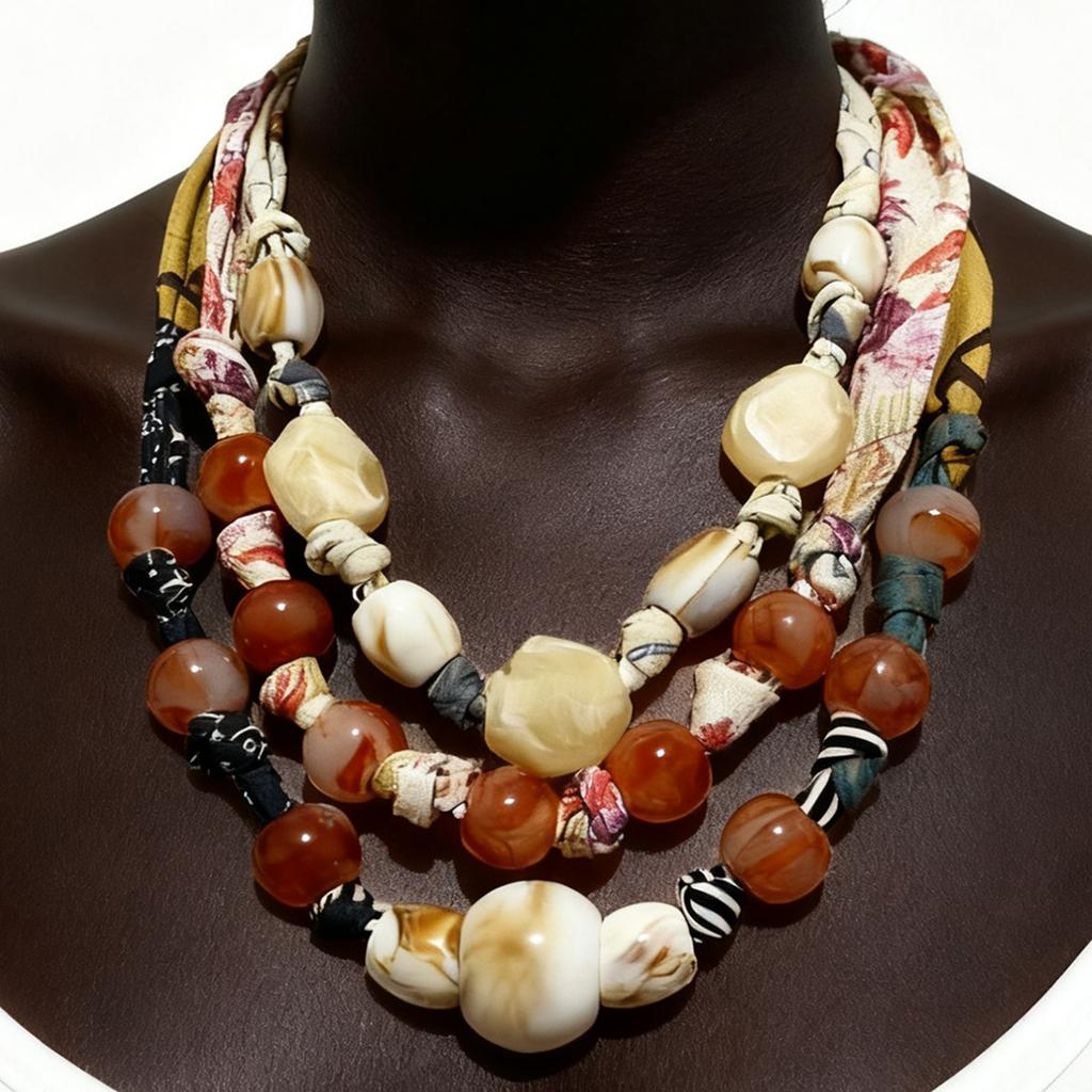 Европейские и американские тенденции личности, простые и модные, ткань ручной работы, многослойное геометрическое повседневное ожерелье с бисером