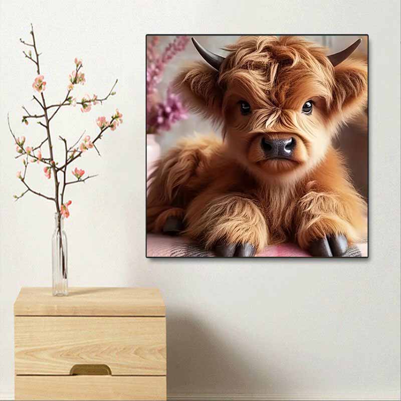 New Arrival 5D DIY Full Circle Diamond Painting "Calf" Embroidery Cross Stitch Home Decor Gift