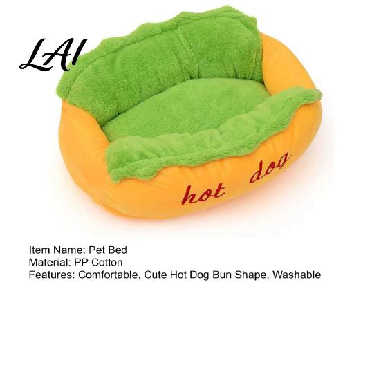 Removable Cover Pet Bed Hot Dog Bed Soft Cozy Plush Washable Mat Gift for Lovers Cute Bun Cats Dogs Novelty Sofa Decorative