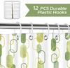 Geometric Sage Green Shower Curtain, Farmhouse Bathroom Shower Curtain Set, Art Print Bathroom Modern Decor Fabric with Hooks