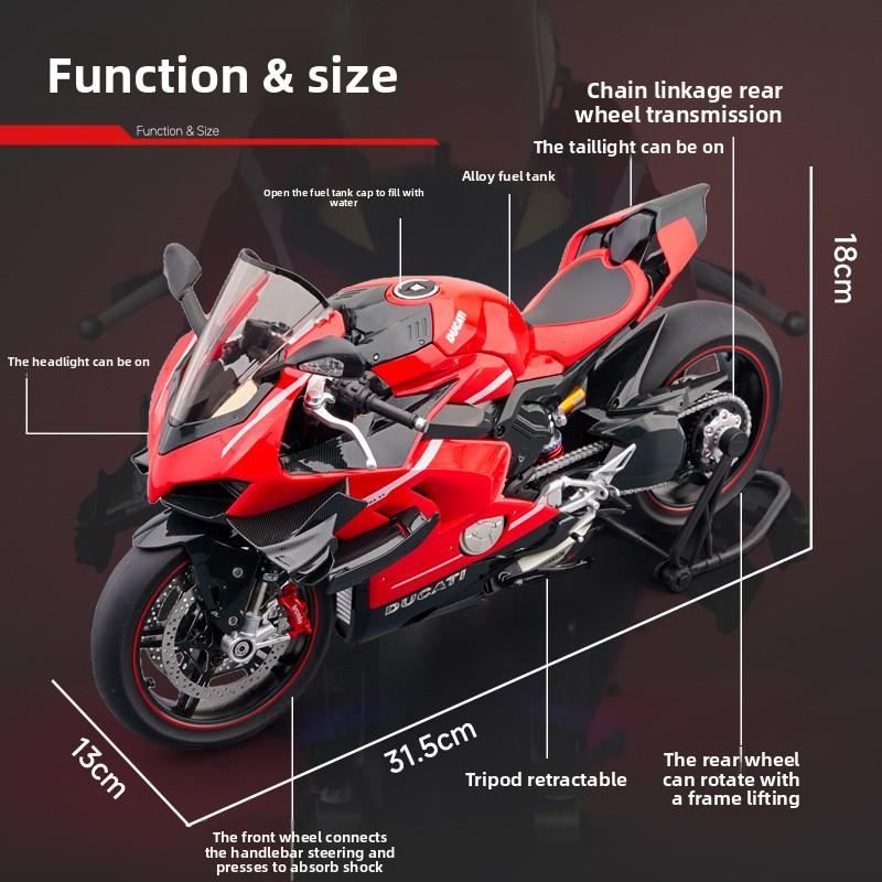 Литая краска 1:7 Ducati Superleggera V4 Супер Мотоцикл Модель Коллекция Миниатюрная Машина Украшение Подарок Парню Игрушечный Транспорт