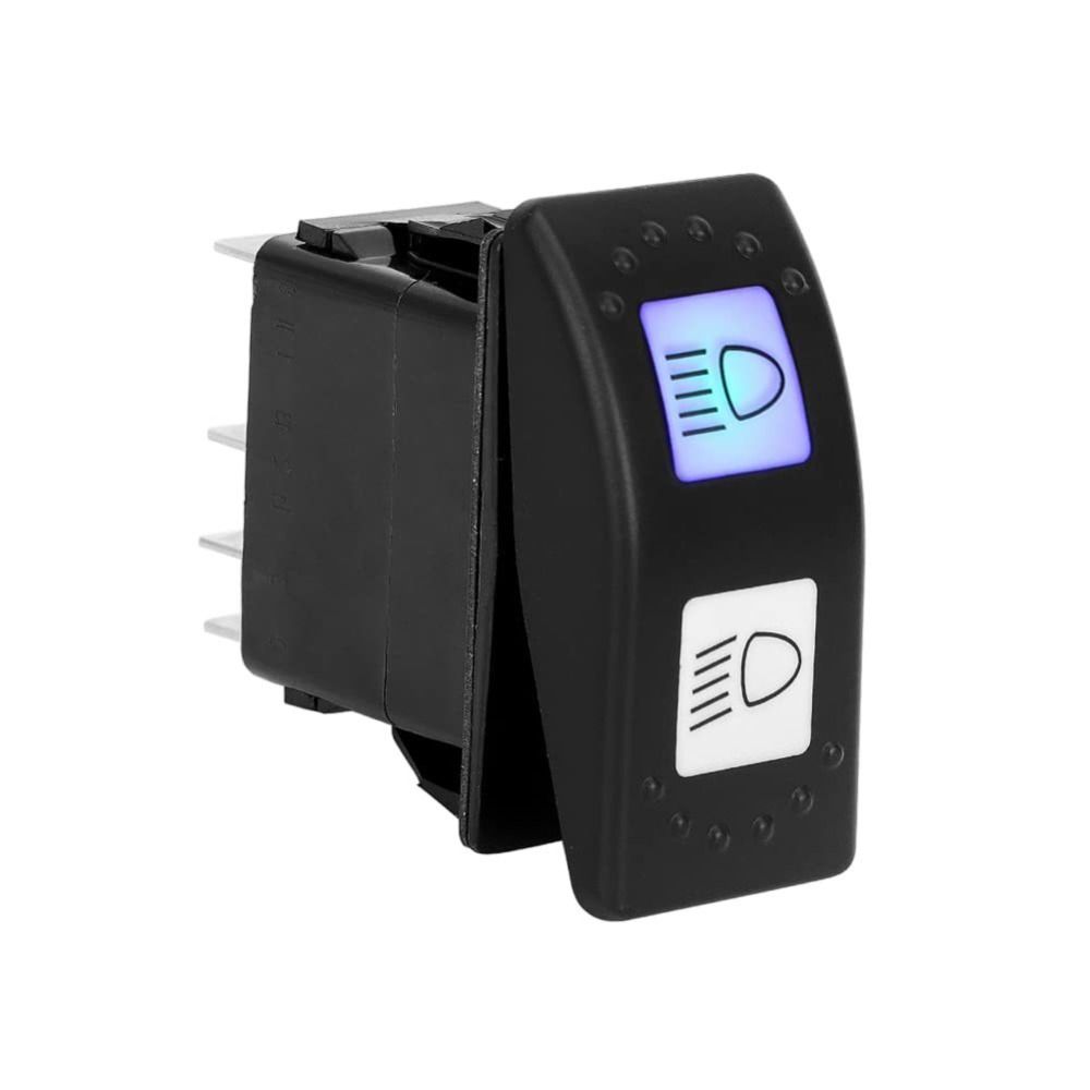 Car Modification Headlight Switch LED Indicator Full Beam Switch Durable Boat Type Switch Bus