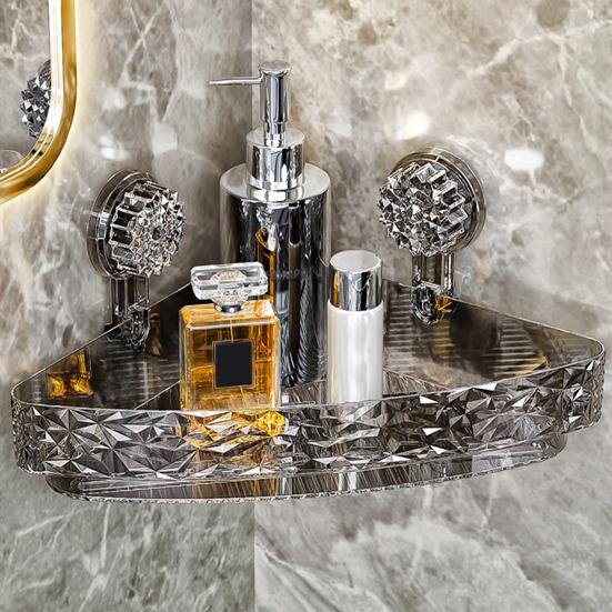 Угловая настенная полка с присоской, стойка для хранения, прочная, выдерживающая большую нагрузку, легко устанавливаемая, прочная полка-органайзер для душа