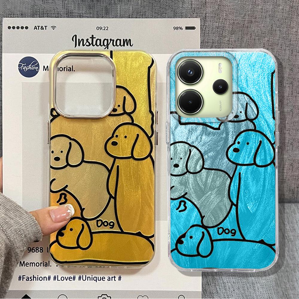 Чехлы для телефонов Line Dogs разноцветные Чехол для телефона для Xiaomi Redmi Note 14 13 A3 14T Pro A4 A5 13C 14C Девушки Ракушка Силиконовая крышка