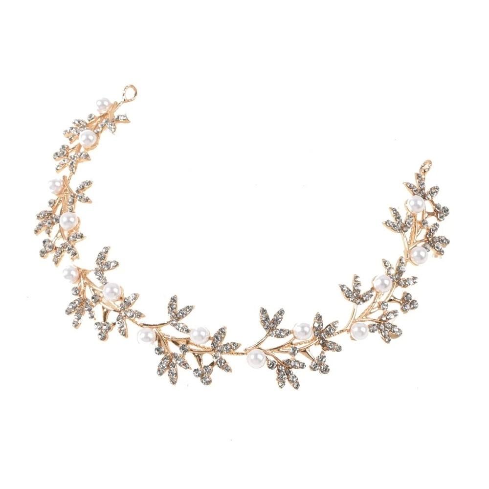 Crystal Crystal Pearl Hair Vine Shiny Wedding Headband Baroque Queen Crown  Women Hair Accessories