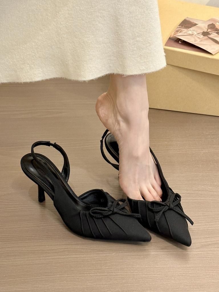 Womens Pointed High Heels For Women With Wrinkle Design And Rubber Sole For Spring Casual Comfort