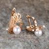 1 Pair Silver Color Butterfly Imitation Pearl Drop Dangle Earrings for Women Bride Wedding Earrings Elegant Fine Jewelry