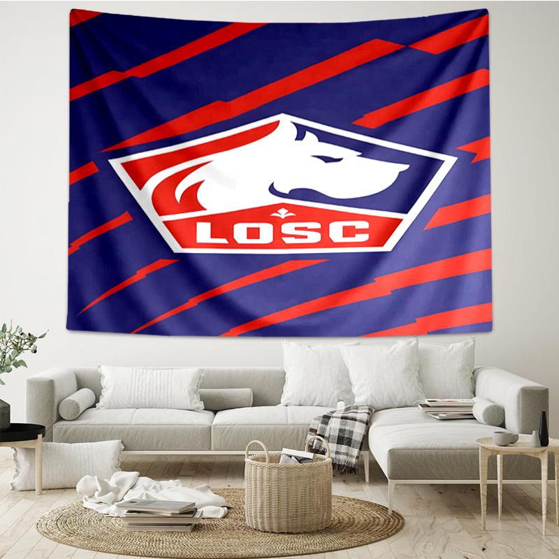 Lyon Football Club Emblem Printed Tapestry, for Bedroom,Livingroom, dormitory, Large Wall Decor, Fabric Decor Fan Birthday Gifts