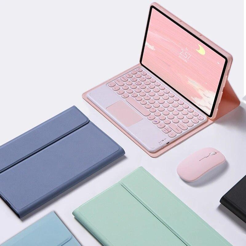 Беспроводная Bluetooth-клавиатура для Xiaomi Mipad 5/6 Pro Redmi Pad SE 11 дюймов 10,6, силиконовый чехол, складной кожаный чехол с умной подставкой