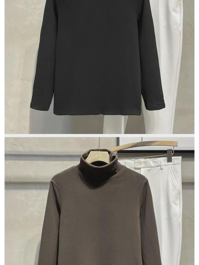 Мужская приталенная однотонная двухсторонняя бархатная рубашка с длинными рукавами на осень