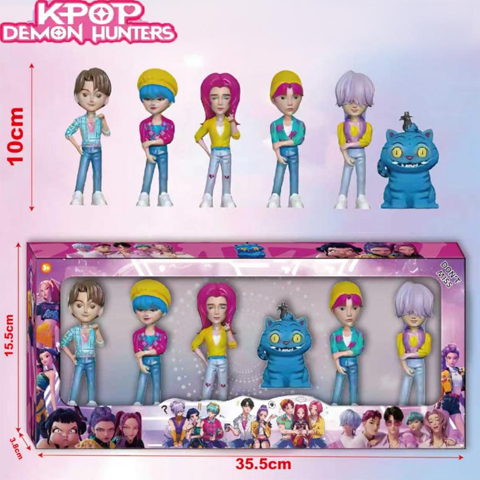 Аниме K-pop Охотники на демонов Ведьма Охотник Бойз-бэнд Высокая внешность Кукла Саджа Мальчики Декоративная ПВХ кукла Праздничные подарки В коробке