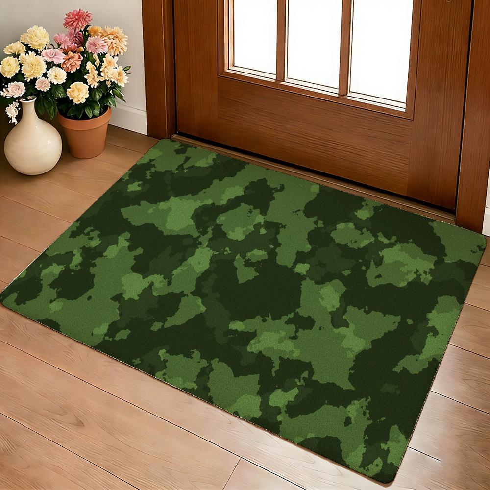 Camouflage Pattern Camo Floor Mat Cozy Flannel Soft Thick Non-Slip Mat For Living Room Bedroom Kitchen Decor Rugs